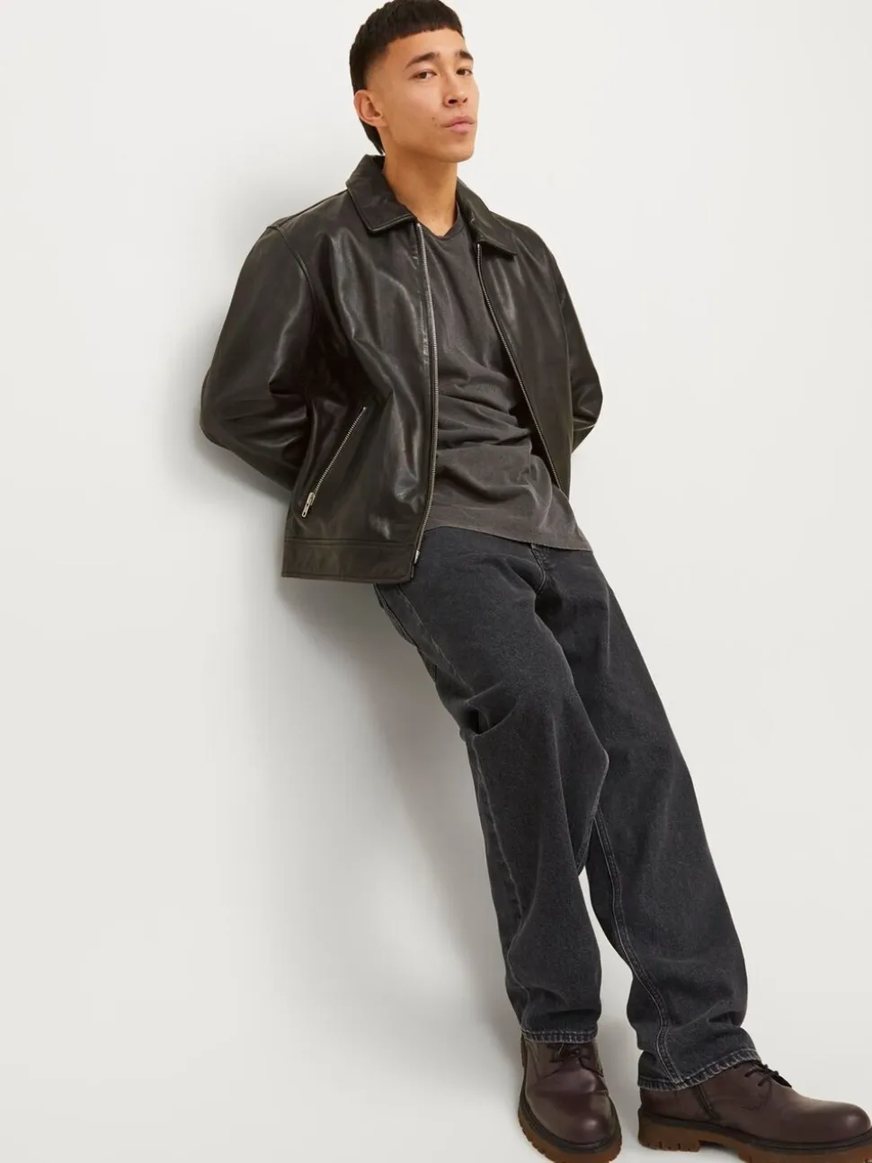 JACK & JONES Black Eddie Loose Fit Jeans