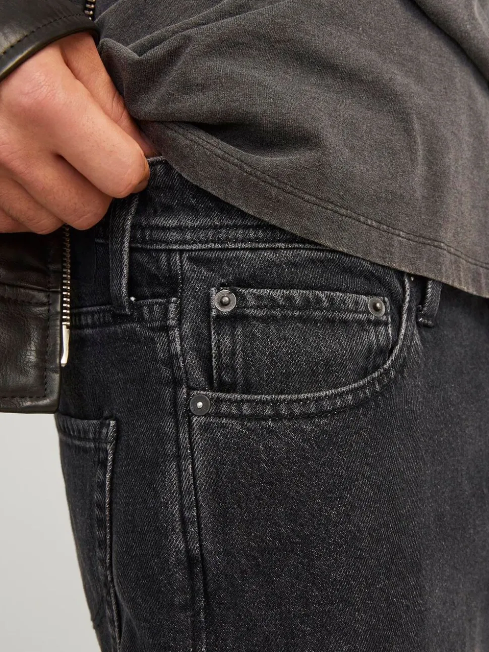 JACK & JONES Black Eddie Loose Fit Jeans