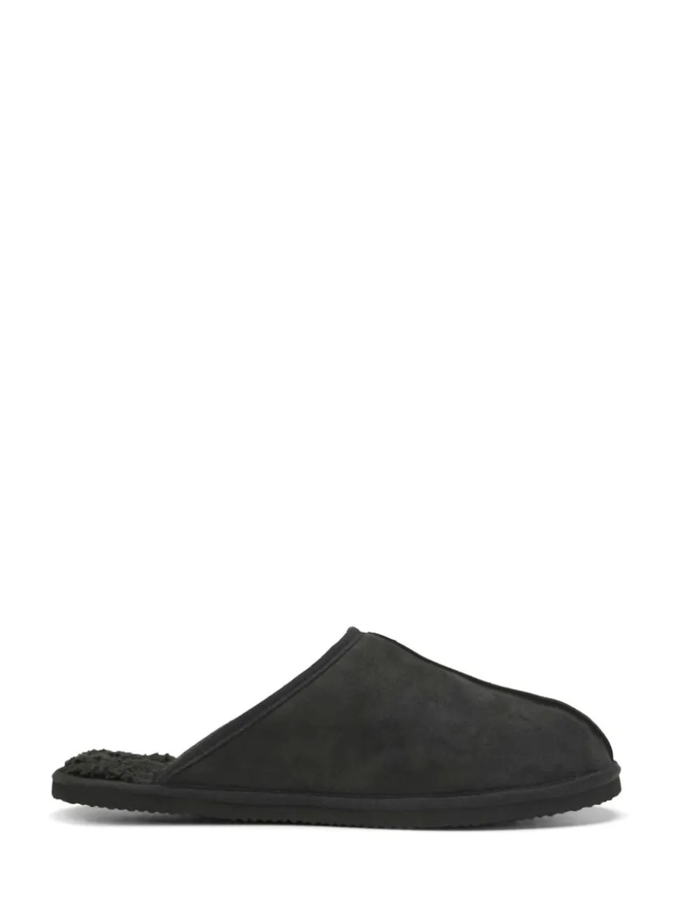 Jack & Jones Black Fleece Lined Mule Slippers