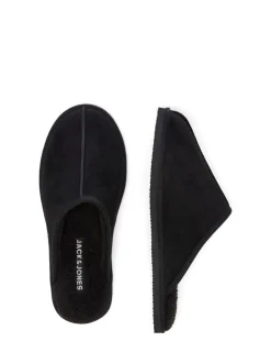 Jack & Jones Black Fleece Lined Mule Slippers