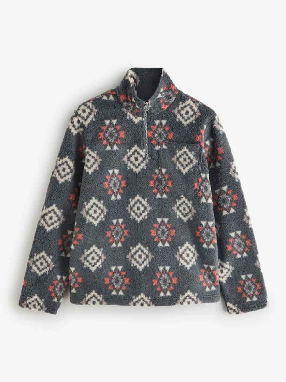 JACK & JONES Black Half Zip Teddy Fleece