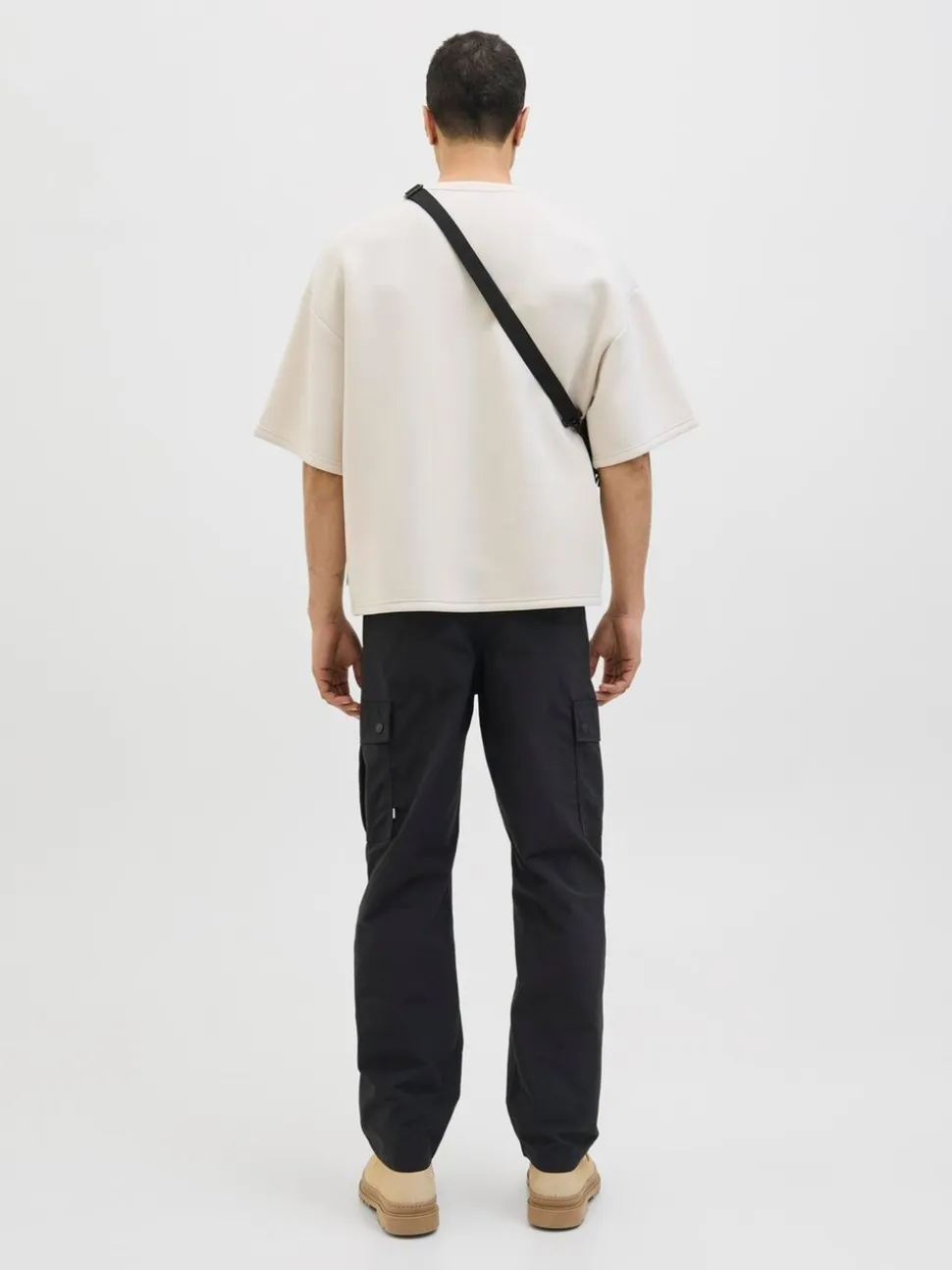 JACK & JONES Black Karl Loose Fit Tech Cargo Trousers