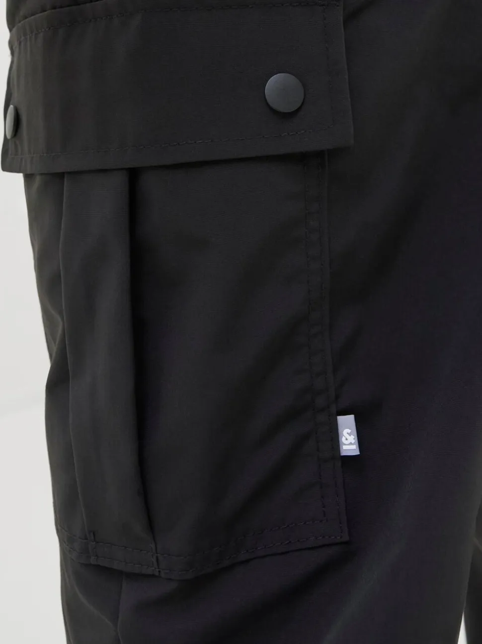 JACK & JONES Black Karl Loose Fit Tech Cargo Trousers