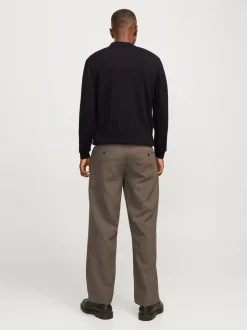 JACK & JONES Black Quarter Zip Knitted Polo Shirt