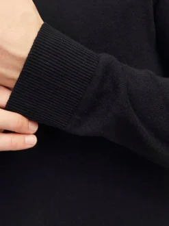 JACK & JONES Black Quarter Zip Knitted Jumper