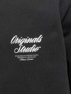 JACK & JONES Black Relaxed Fit Back Print Hoodie