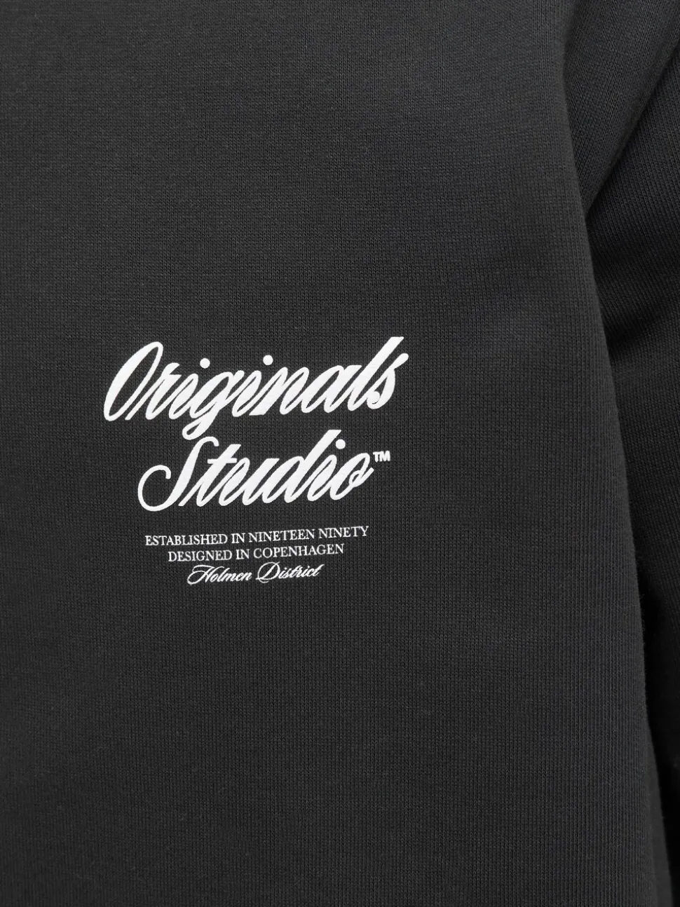 JACK & JONES Black Relaxed Fit Back Print Hoodie