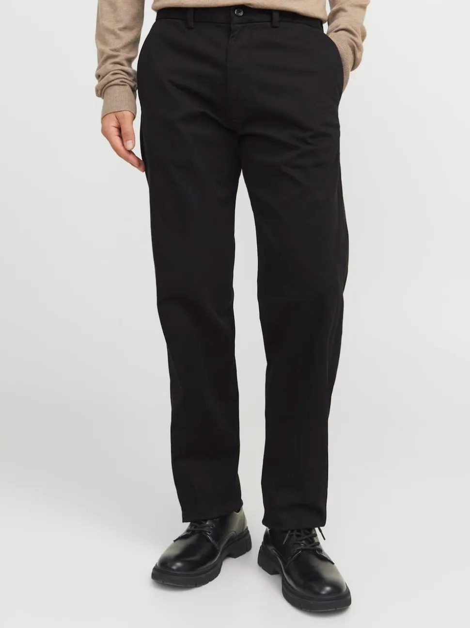 JACK & JONES Black Relaxed Fit Chino Trousers