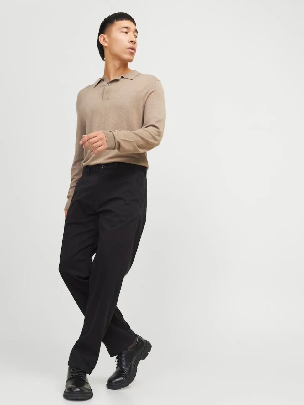 JACK & JONES Black Relaxed Fit Chino Trousers