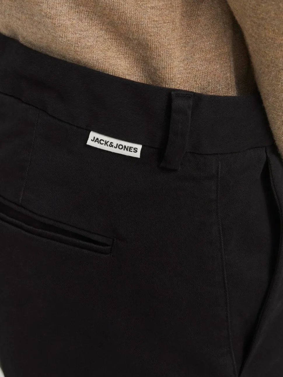 JACK & JONES Black Relaxed Fit Chino Trousers