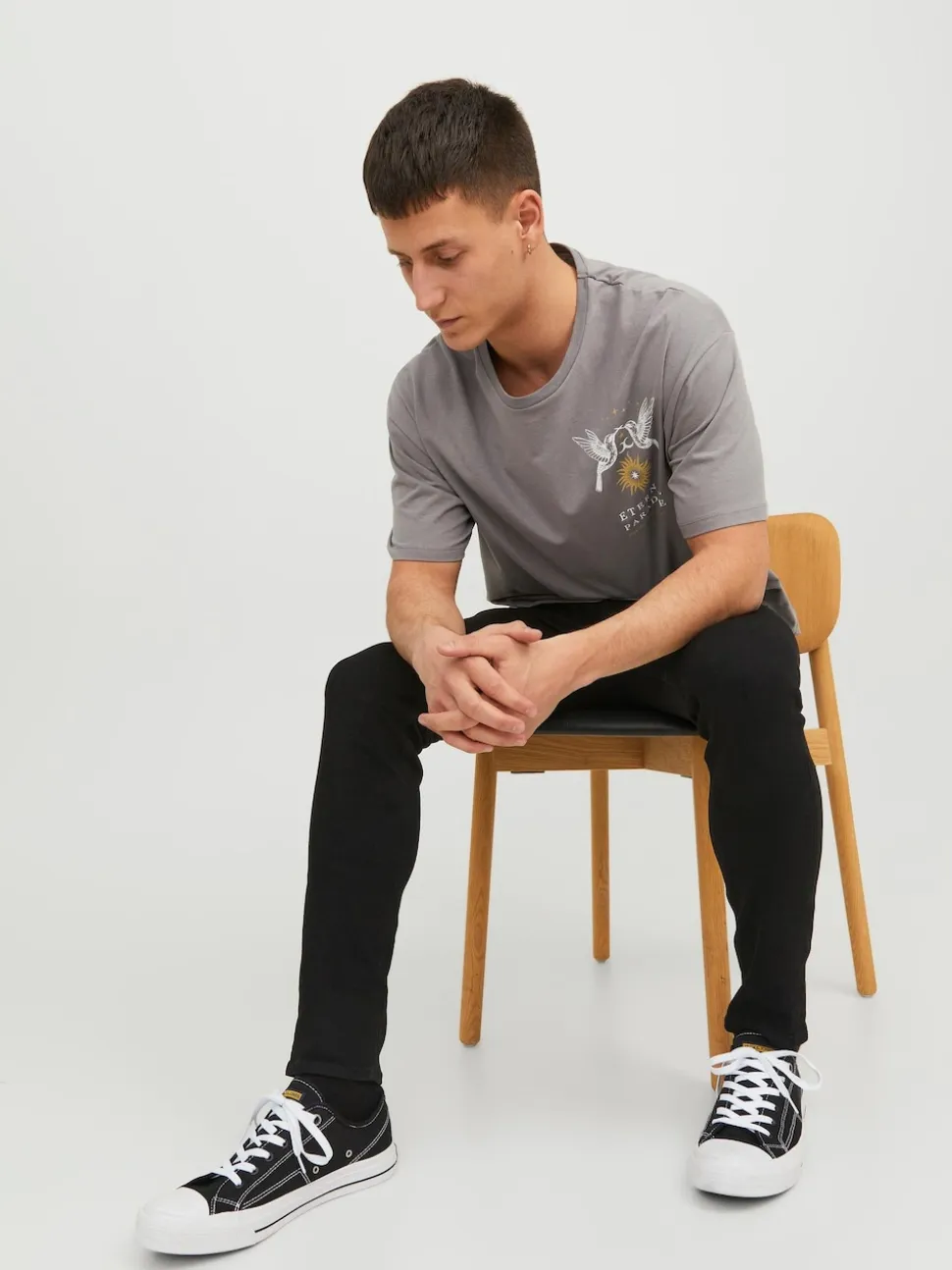 JACK & JONES Black Slim Fit Glenn Jeans