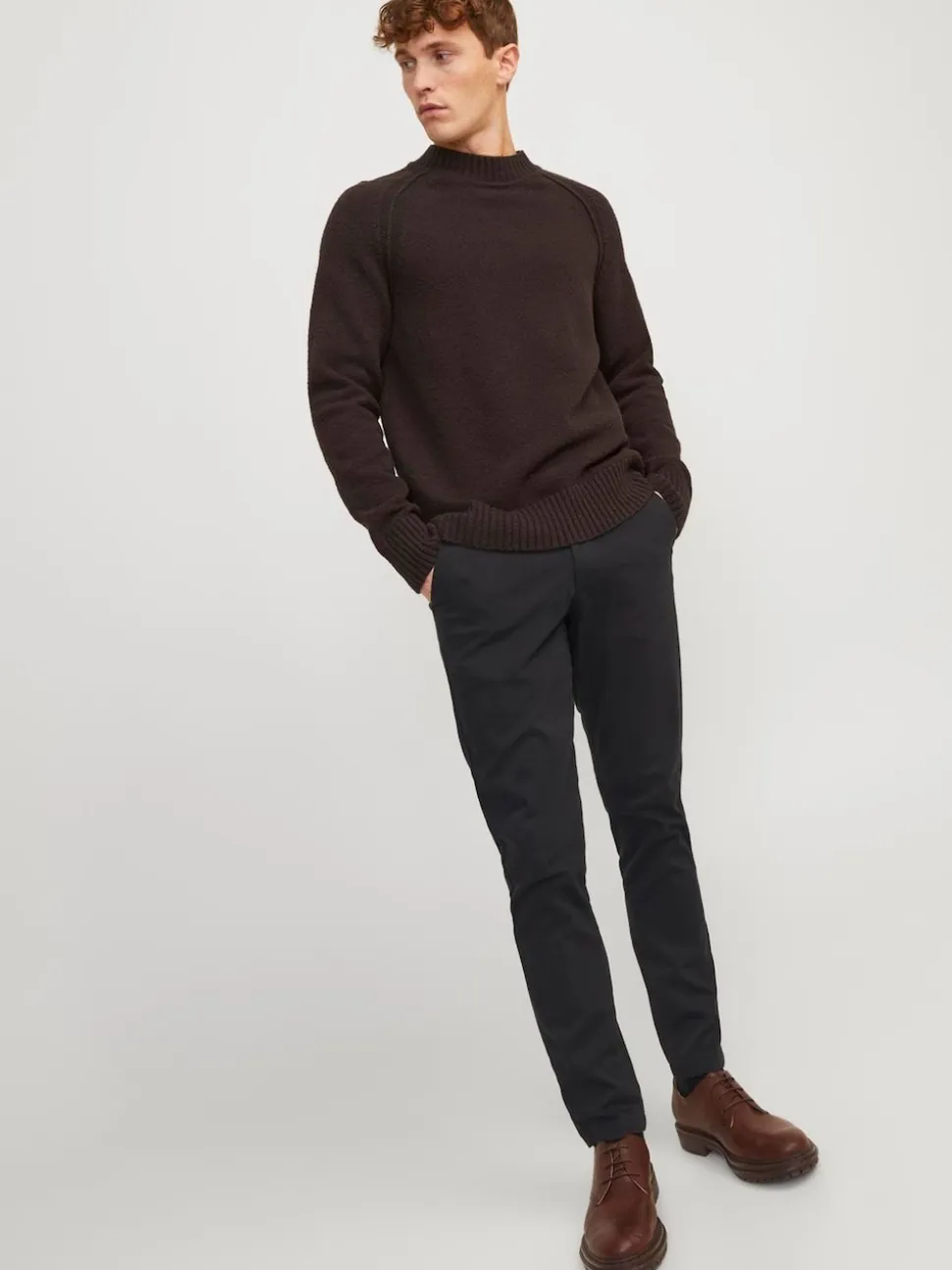 JACK & JONES Black Slim Fit Chino Trousers