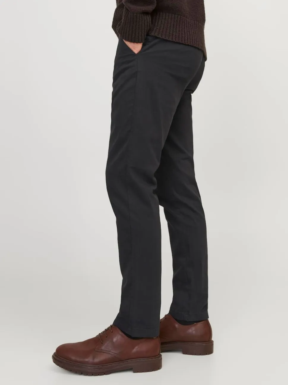 JACK & JONES Black Slim Fit Chino Trousers