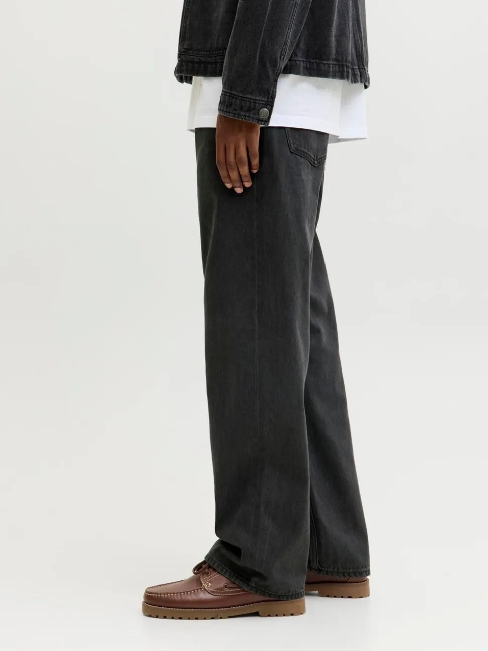 JACK & JONES Black Ted Loose Straight Fit Jeans