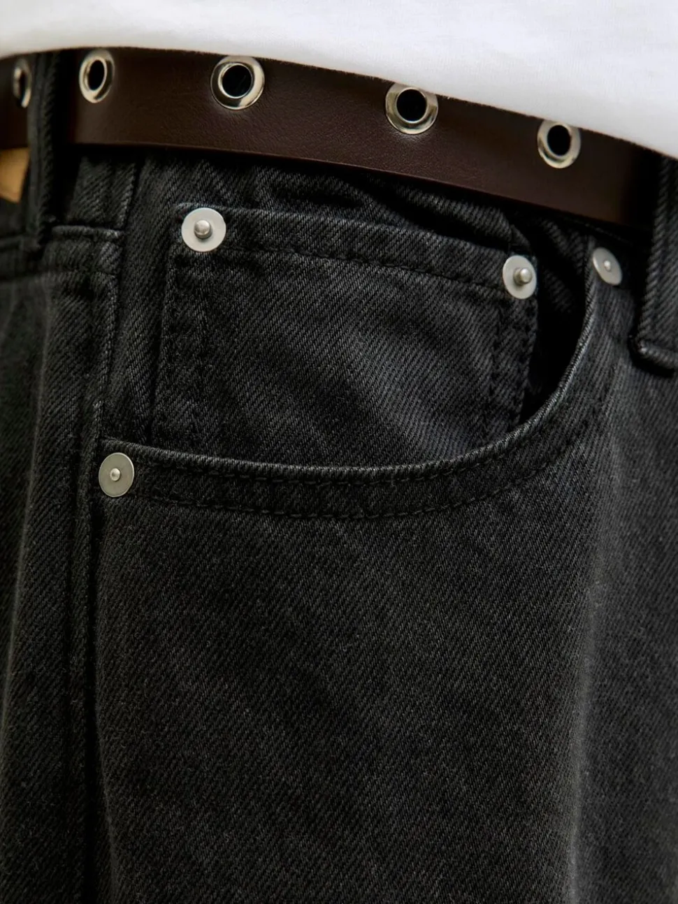 JACK & JONES Black Ted Loose Straight Fit Jeans