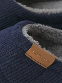 JACK & JONES Blue Corduroy Mule Slippers