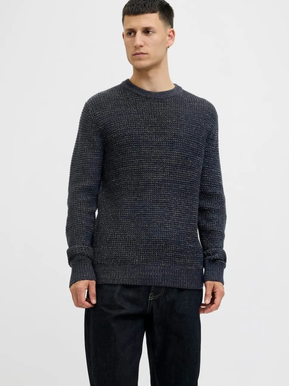JACK & JONES Blue Knit Crew Neck Jumper