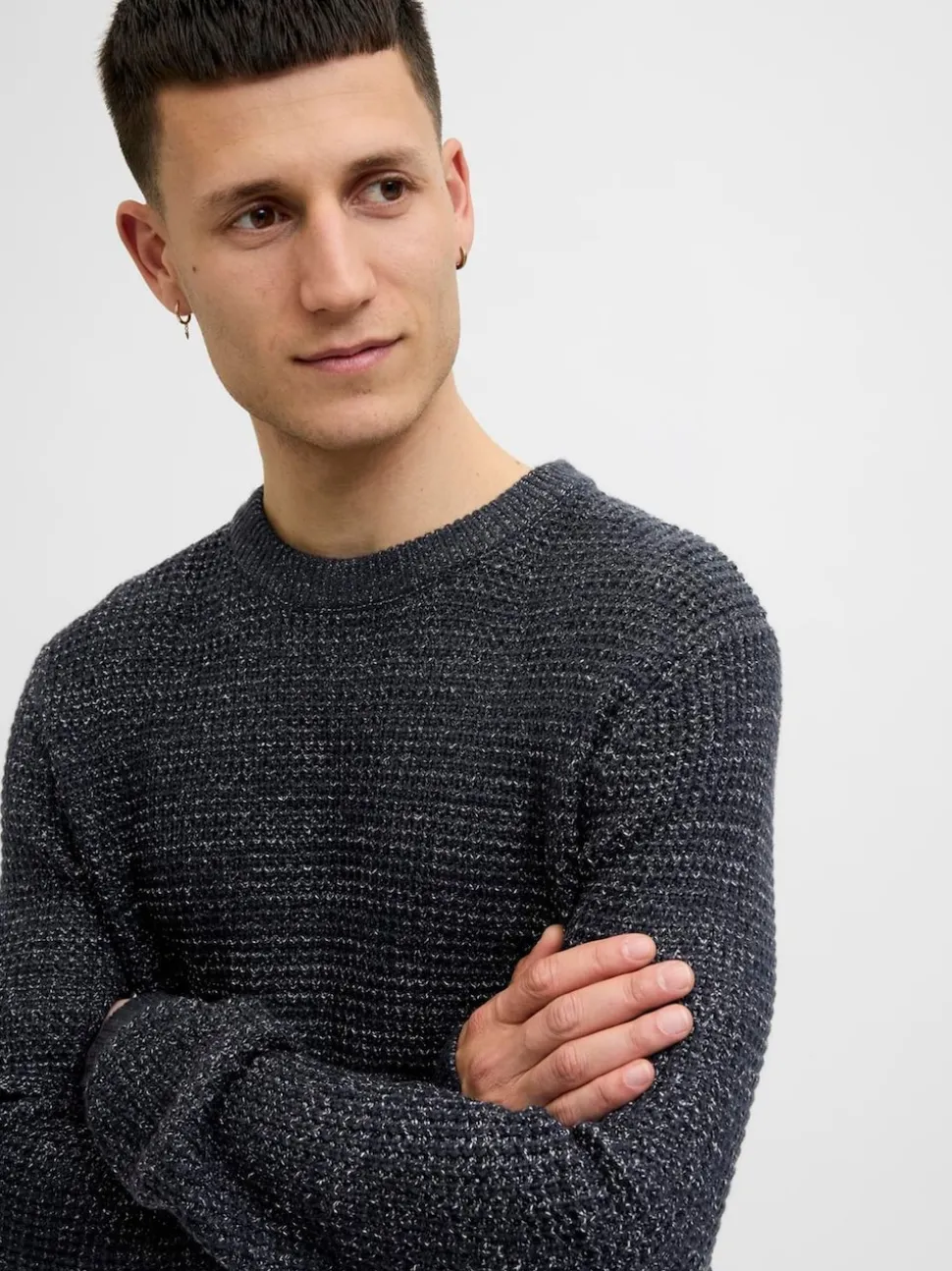 JACK & JONES Blue Knit Crew Neck Jumper