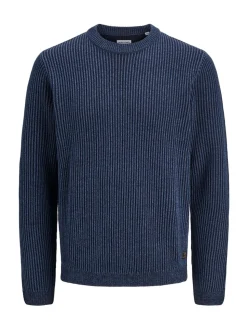 JACK & JONES Blue Long Sleeve Knitted Polo Top