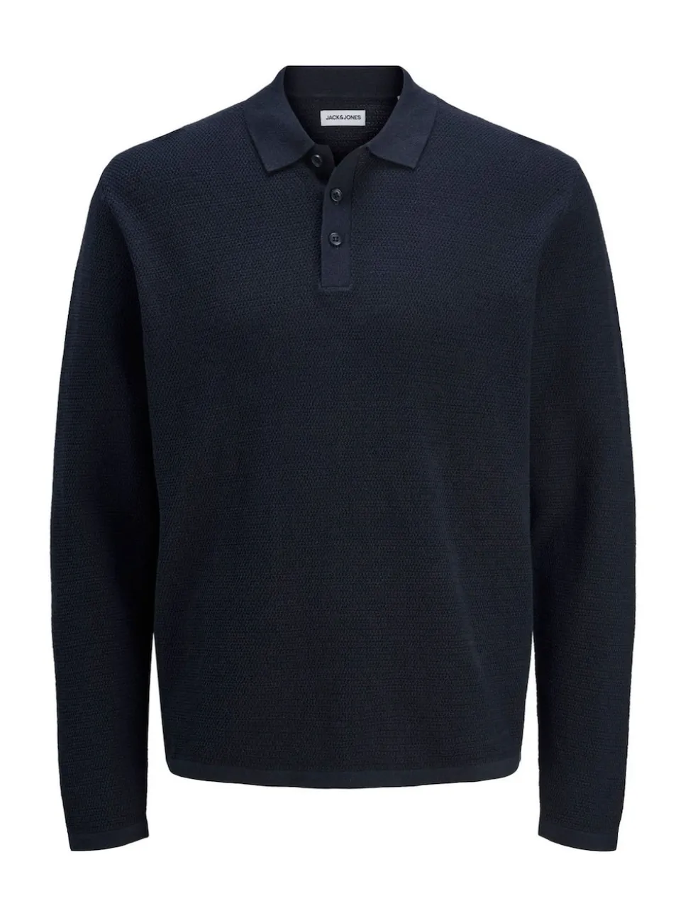JACK & JONES Blue Long Sleeve Knit Polo Shirt