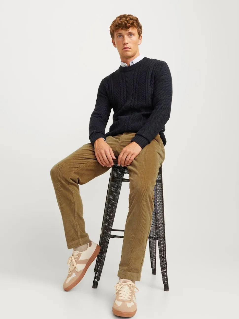 JACK & JONES Brown Corduroy Chino Trousers