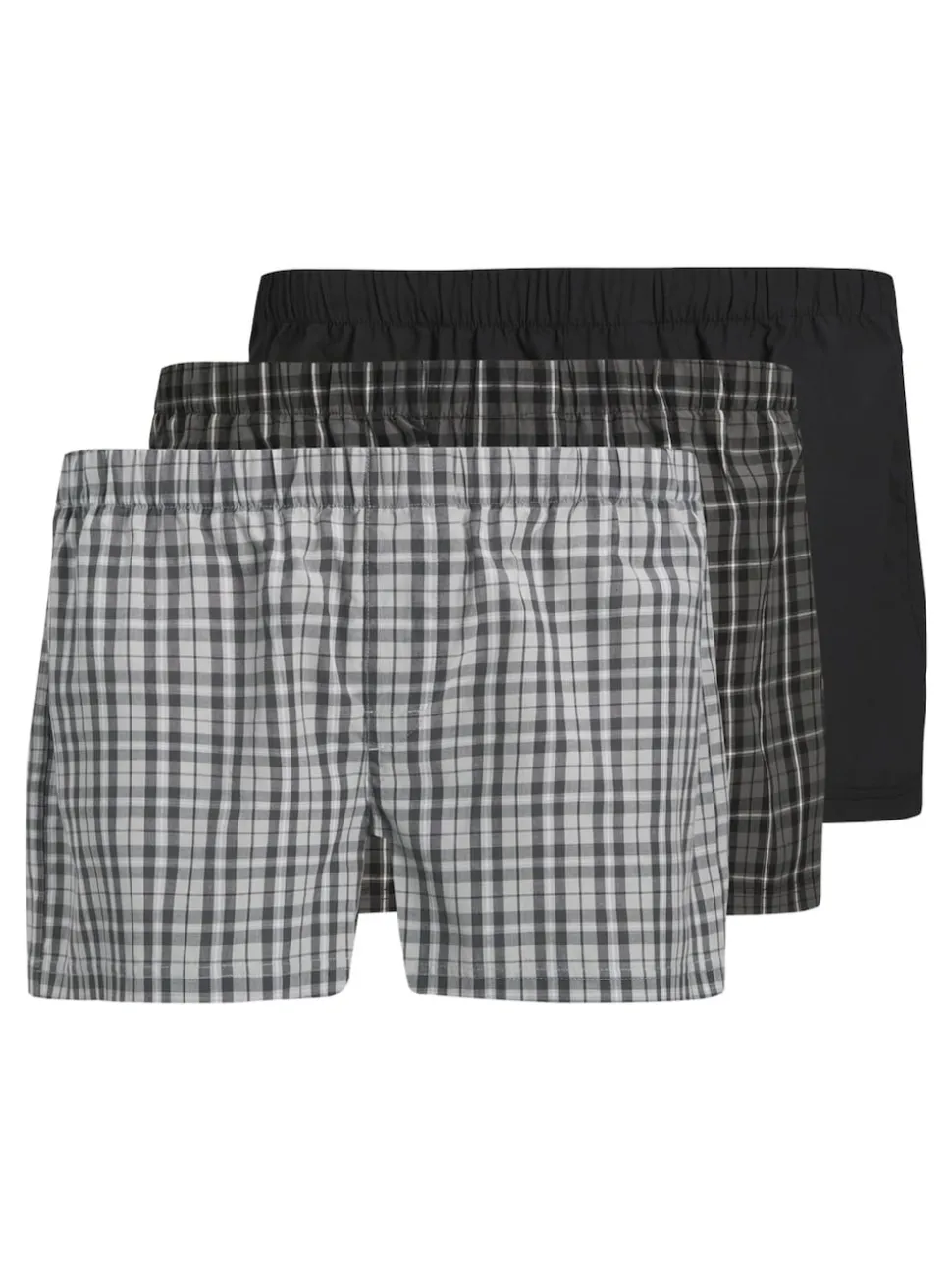 JACK & JONES Grey Cotton Boxers 3 Pack