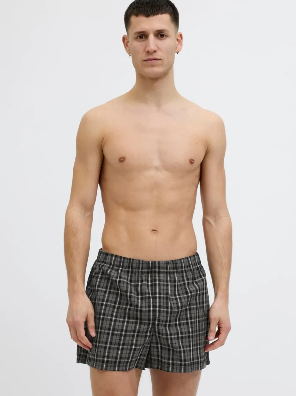 JACK & JONES Grey Cotton Boxers 3 Pack