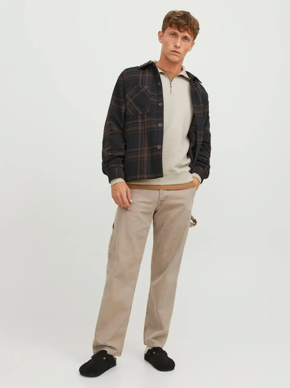 JACK & JONES Grey Half Zip Sweatshirt