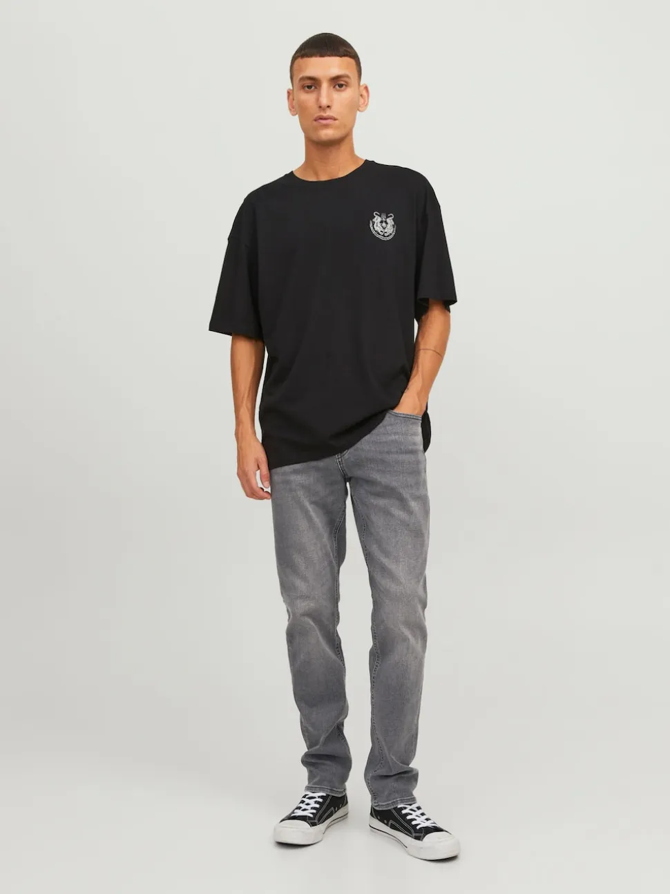 JACK & JONES Grey Wash Glenn Slim Fit Jeans
