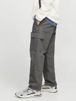 JACK & JONES Light Grey Loose Fit Cargo Trousers