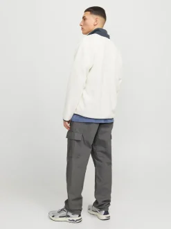 JACK & JONES Light Grey Loose Fit Cargo Trousers