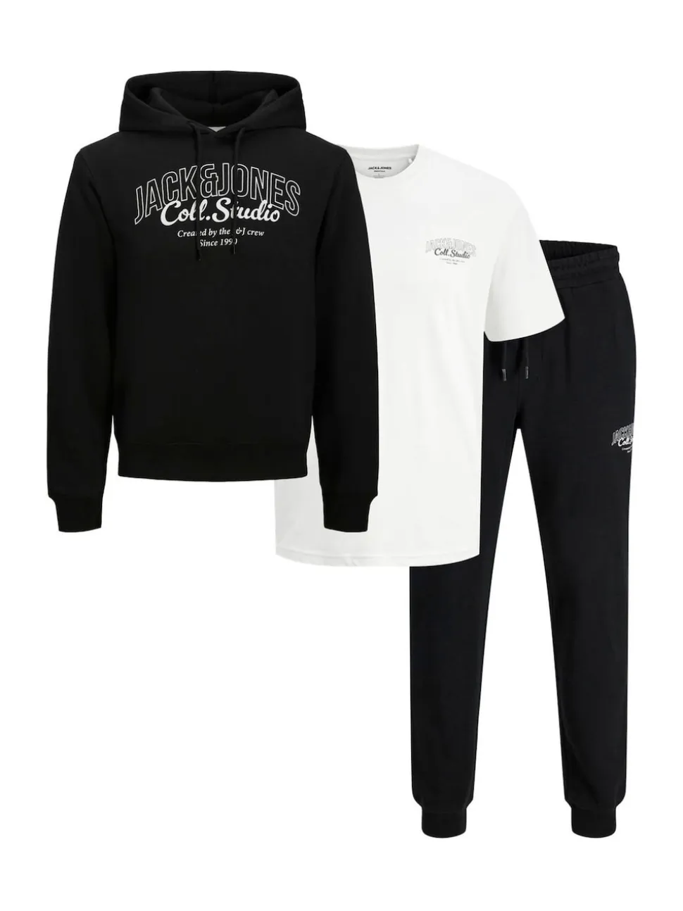 JACK & JONES White Jack & Jones T-Shirt, Sweatshirt and Pant Set