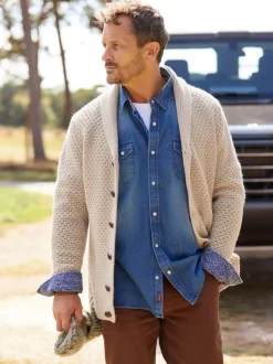 Joe Browns Cream Cosy Shawl Neck Winter Knit Cardigan