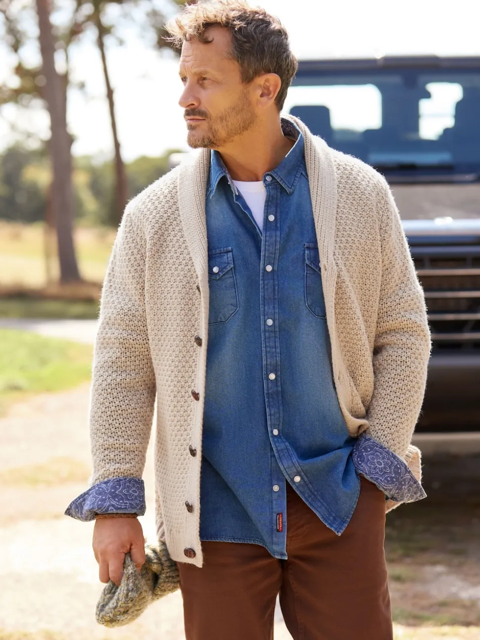 Joe Browns Cream Cosy Shawl Neck Winter Knit Cardigan