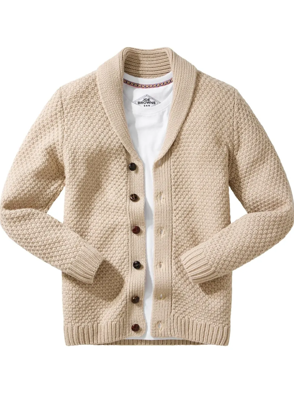 Joe Browns Cream Cosy Shawl Neck Winter Knit Cardigan