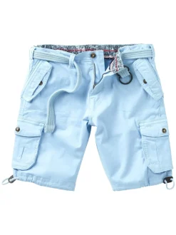 Joe Browns Light Blue Multi Pocket Knee Length Belted Relaxed Fit Camo Cargo Shorts