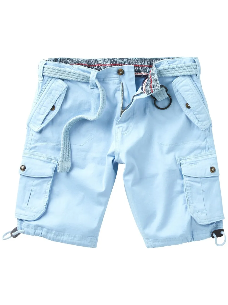 Joe Browns Light Blue Multi Pocket Knee Length Belted Relaxed Fit Camo Cargo Shorts