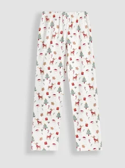 JoJo Maman Bébé Cream Men's Christmas Pyjama Set