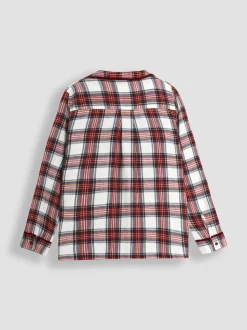 JoJo Maman Bébé Cream Mens Check Woven Pyjama Set