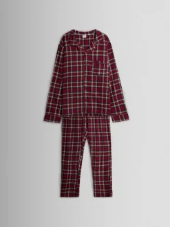 JoJo Maman Bébé Red Mens Classic Check Christmas Pyjamas Set