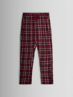JoJo Maman Bébé Red Mens Classic Check Christmas Pyjamas Set