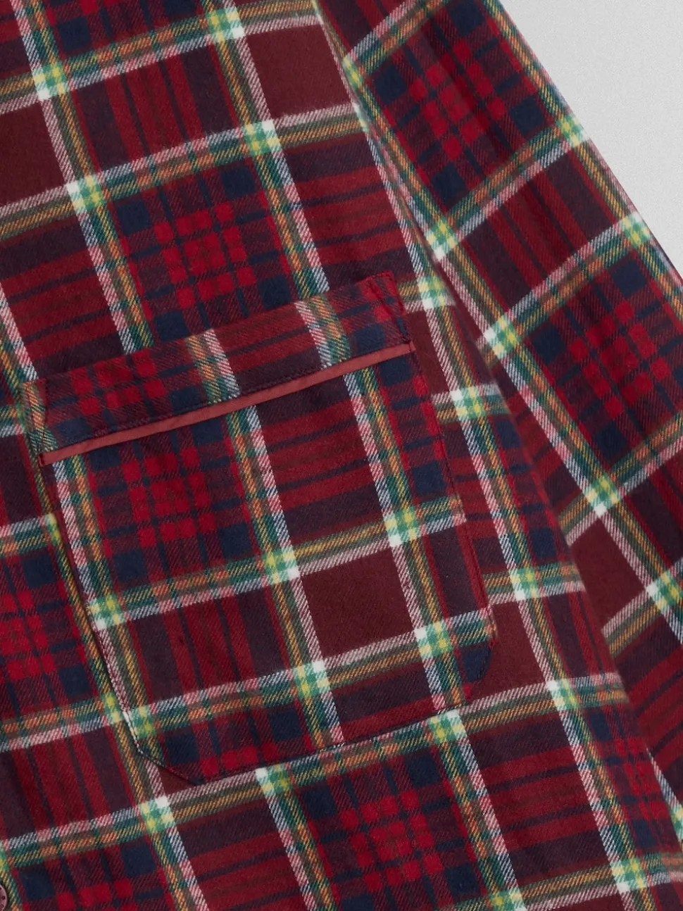 JoJo Maman Bébé Red Mens Classic Check Christmas Pyjamas Set