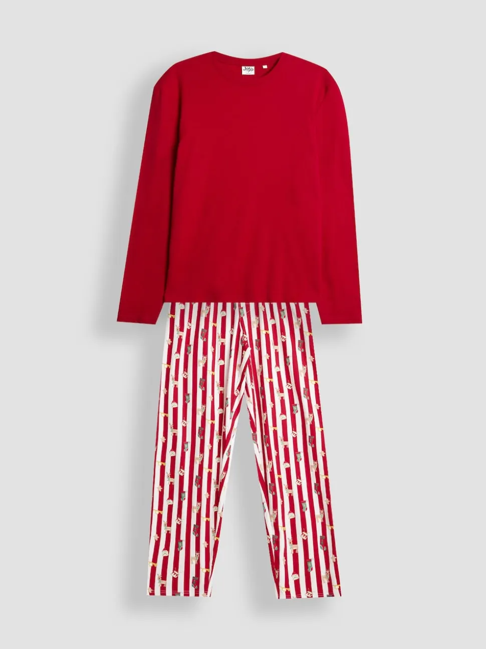 JoJo Maman Bébé Red Men's Stripe Christmas Pyjama Set