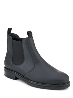 Jones Bootmaker Black Emile Wide Fit Leather Slip-On Boots