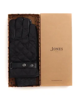 Jones Bootmaker Black Mens Quilted Waterproof Gloves