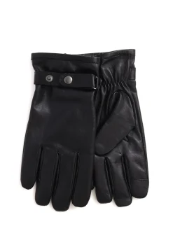 Jones Bootmaker Black Mens Adjustable Leather Gloves
