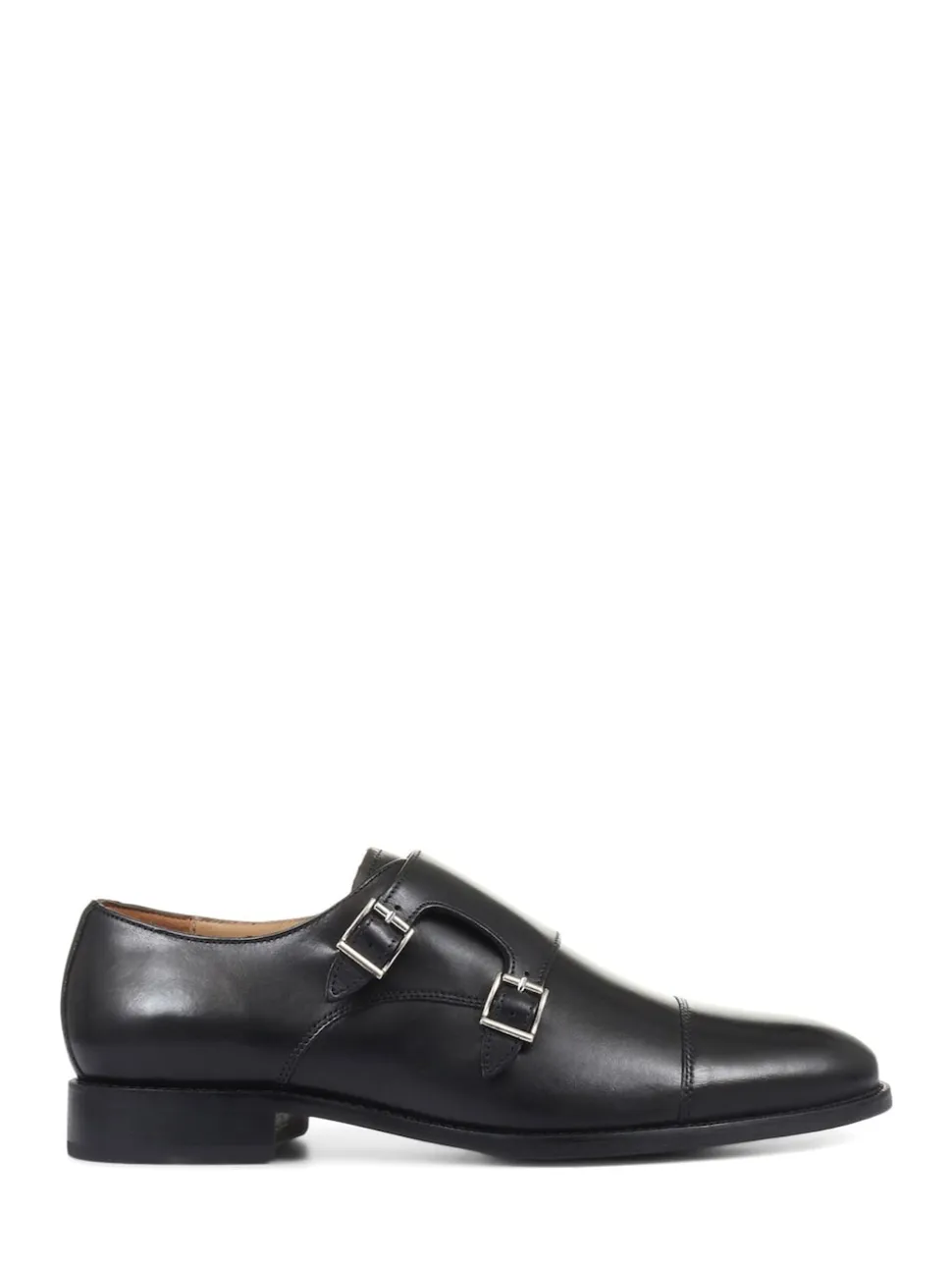 Jones Bootmaker Black Nathaniel Leather Double Monk Shoes