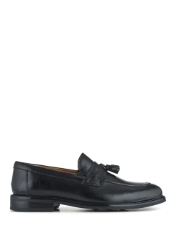 Jones Bootmaker Black Rodrigo Wide-Fit Leather Tassel Loafers