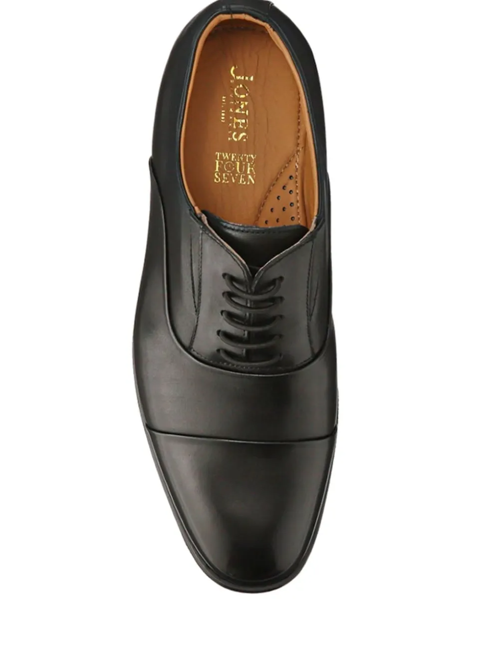 Jones Bootmaker Black Wide-Fit Men’s Leather Lace Smart Shoes