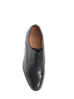Jones Bootmaker Black Wide Fit Men’s Leather Lace Smart Shoes